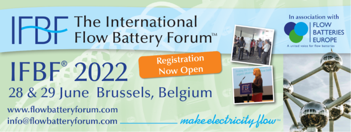 CONFERENCE | The International Flow Battery Forum (IFBF) 2022 - ST ...